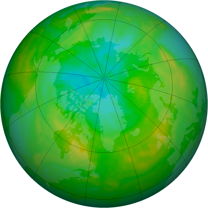 Arctic ozone map for 01 August 1979